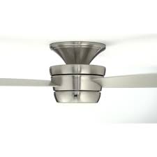 Photo 1 of (used)(see all images) Harbor Breeze Mazon 44-in Brushed Nickel Integrated LED Indoor Flush Mount Ceiling Fan