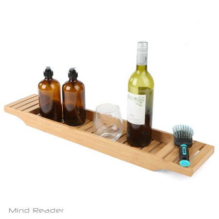 Photo 1 of Bathtub Tray Shower Caddy 27.5 in. L X 5.75 in. Wx 1.75 in. H Brown
