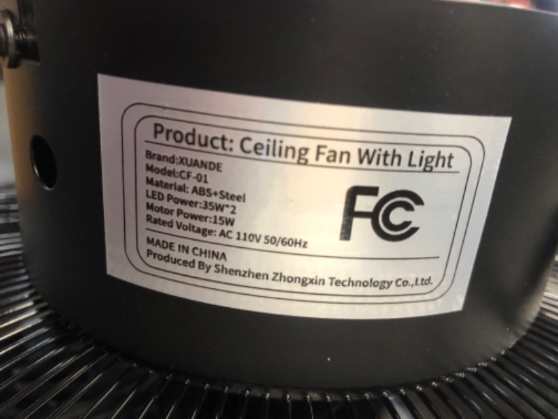 Photo 7 of ***USED - LIKELY MISSING PARTS - UNABLE TO VERIFY FUNCTIONALITY***
XuanDe Ceiling Fans with Lights and Remote Quiet, 20" Enclosed Ceiling Fans Modern Low Profile DC Motor 6 Gear Wind Speeds 3 Colors Stepless Dimming