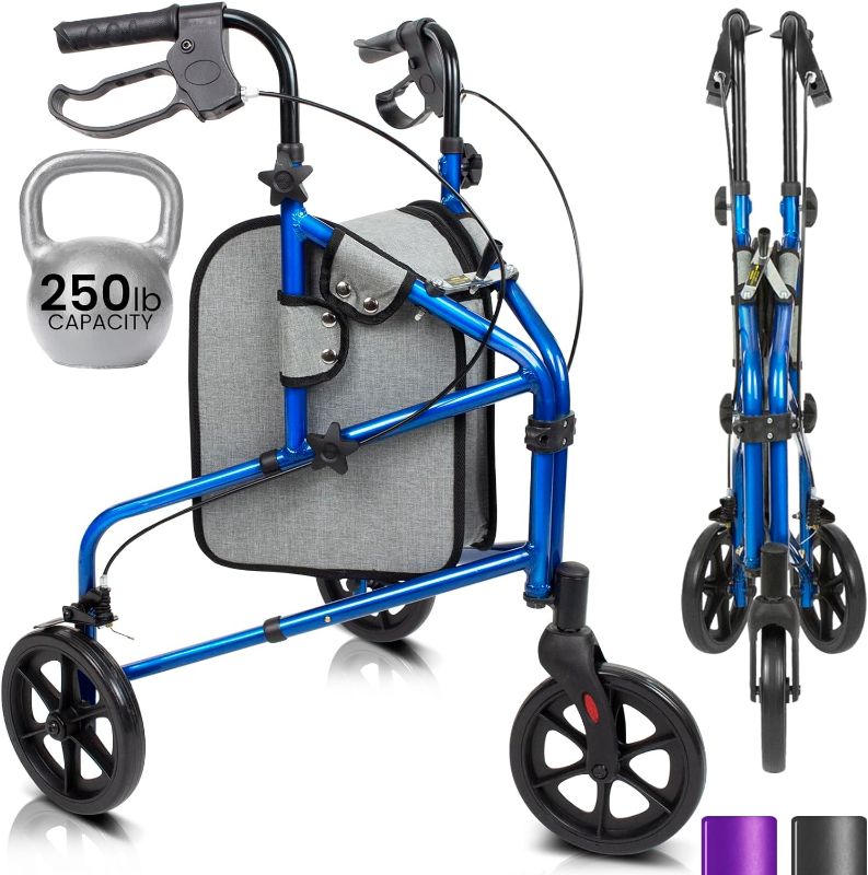 Photo 1 of (similar to stock photo)3 Wheel Walker - Three Wheeled Rollator for Seniors - Lightweight, Foldable,