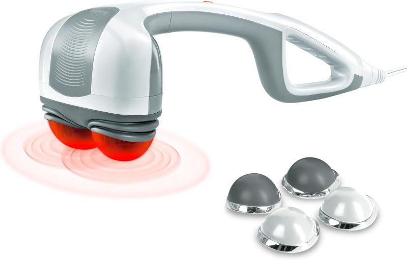 Photo 1 of ***USED - LIKELY MISSING PARTS - UNABLE TO TEST***
Homedics Back Massager - Heated Automatic Percussion Back, Body and Neck Massager with Duel Pivoting Heads, Interchangeable Nodes, for Shoulders, Legs and Feet, White