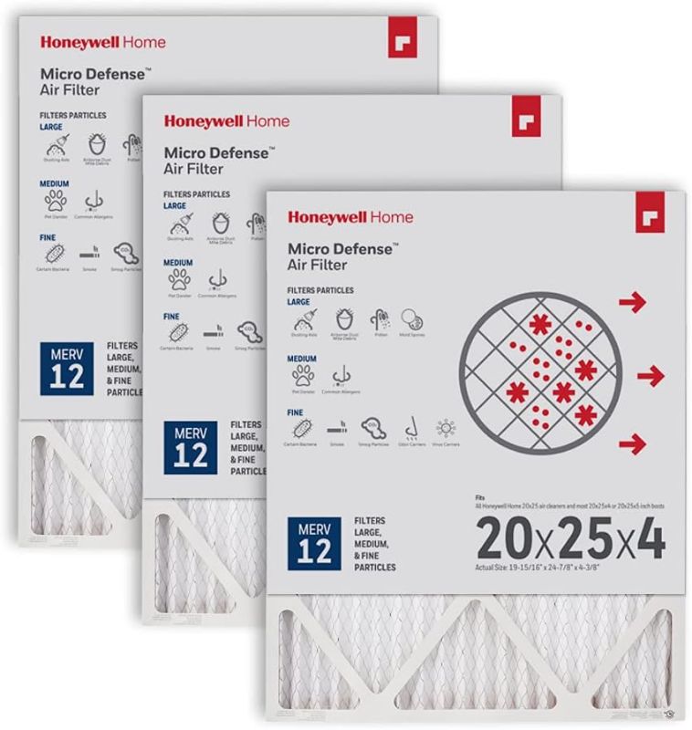 Photo 1 of (similar to stock photo) 20x25x4 honeywell home filter pack of 3 