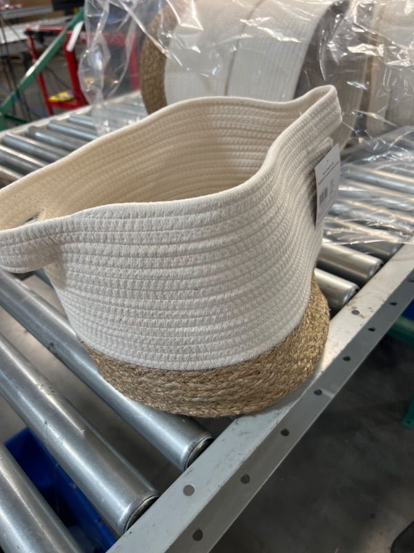 Photo 1 of allen + roth Rope and sea grass (12-in W x 9.5-in H x 12-in D) Beige and Natural Sea Grass Basket
