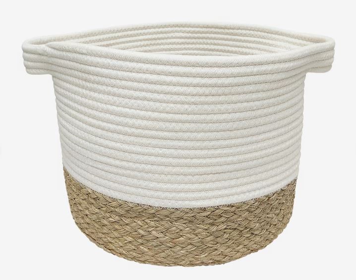 Photo 1 of (READ FULL POST) allen + roth Rope and sea grass (12-in W x 9.5-in H x 12-in D) Beige and Natural Sea Grass Basket
