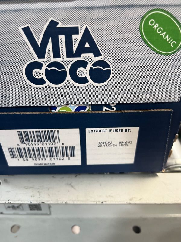 Photo 2 of ***EXP AUG 2024***
Vita Coco Coconut Water, Pure Organic, 11.1 fl oz Tetra (Pack of 12)