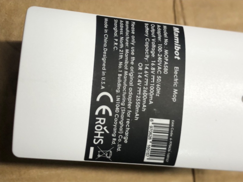 Photo 1 of ***USED - BATTERY DOESN'T CHARGE - UNABLE TO TROUBLESHOOT***
Mamibot Cordless Electric Mop Dual Spin Mopping Polisher 3-in-1 Scrubber Waxer Floor Cleaner 180°Rotation Rechargeable with Water Spray