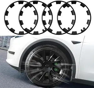 Photo 1 of (READ FULL POST) for Tesla Model Y 20 Inches Wheel Rim Protector Rim, 4 PCS ABS Rim Hubcaps Cover for Tesla Model Y 2017-2024, 20 Inch Wheel Rim Protection Accessories, Black
