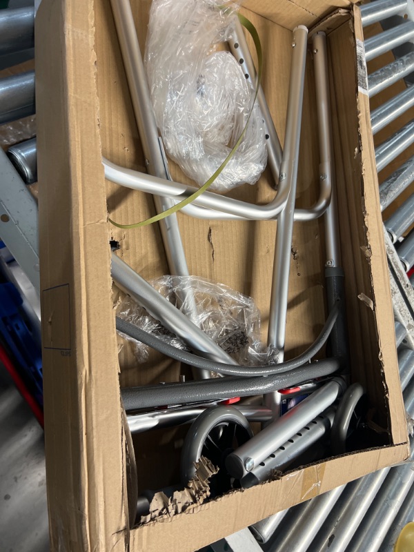 Photo 1 of ***USED - MISSING PARTS - NO INSTRUCTIONS - UNABLE TO VERIFY FUNCTIONALITY***
Deluxe Two Button Folding Walker with 5" Wheels 5 Inch Wheels