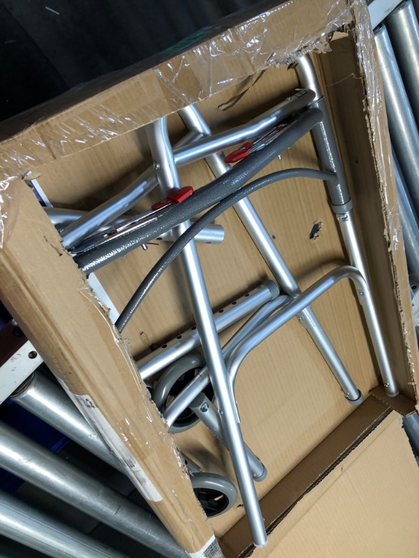 Photo 1 of ***USED - MISSING PARTS - NO INSTRUCTIONS - UNABLE TO VERIFY FUNCTIONALITY***
Deluxe Two Button Folding Walker with 5" Wheels 5 Inch Wheels