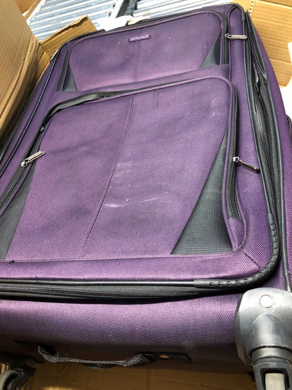 Photo 3 of ***HEAVILY USED AND DIRTY - SEE PICTURES***
U.S. Traveler Aviron Bay Expandable Softside Luggage with Spinner Wheels, Purple, 30-Inch