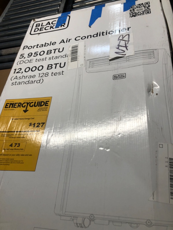 Photo 3 of **NONREFUNDABLE**FOR PARTS OR REPAIR**SEE NOTES**
BLACK+DECKER BPACT12WT Portable Air Conditioner, 12,000 BTU, White