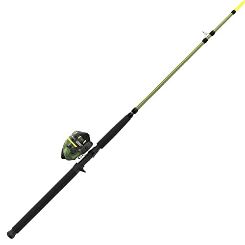 Photo 1 of ***USED MISSING TOP SECTION***Zebco Big Cat Spincast Reel and Fishing Rod Combo 7-Foot Rod Size 80 Reel Green