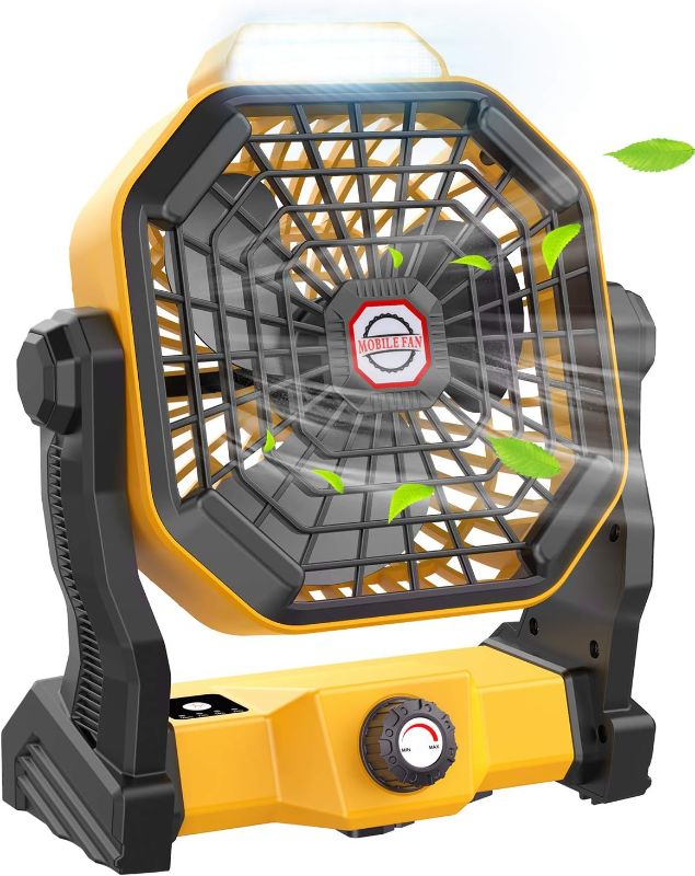 Photo 1 of ***STOCK PHOTO REFERENCE ONLY***
Camping Fan with LED Lantern, 10400mAh 9-Inch Rechargeable Battery Powered Fan with 270°Head Rotation, Stepless Speed and Quiet Battery Operated Tent Fan for Picnic, Barbecue, Fishing, Travel, Home