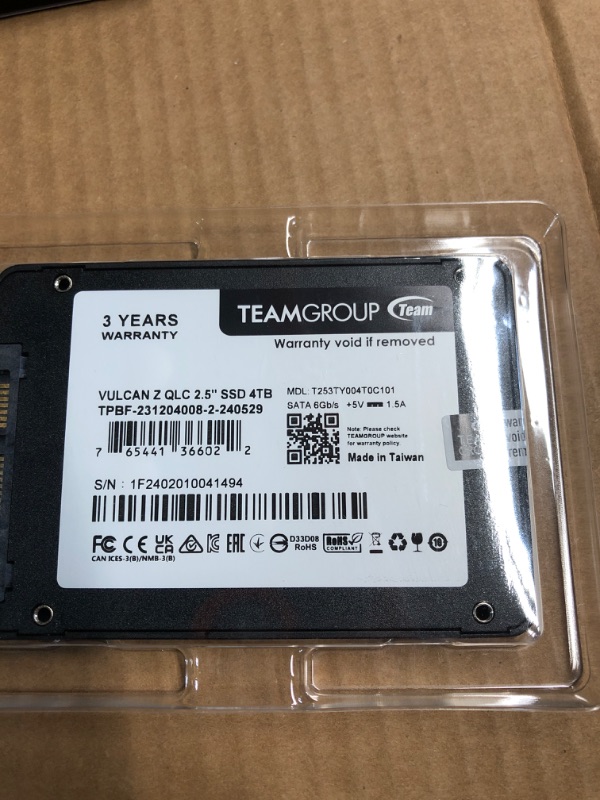 Photo 3 of (READ FULL POST) TEAMGROUP T-FORCE Vulcan Z 4TB SLC Cache 3D NAND QLC 2.5 Inch SATA III Internal Solid State Drive SSD (R/W Speed up to 550/510 MB/s) T253TY004T0C101