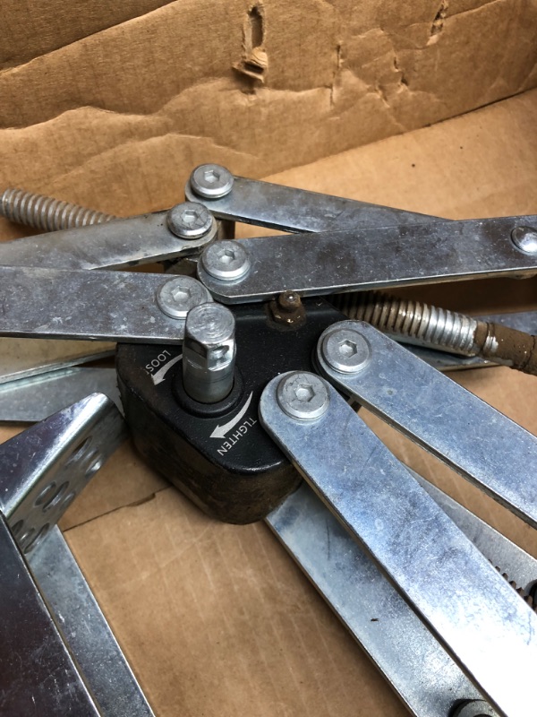 Photo 6 of ***HEAVILY USED - DAMAGED - JACKSCREW BROKEN AND MISSING - SEE PICTURES***
Wheel Chock X-Shaped Stabilizer (Allow Drill Adjust) Dual Axel RV Travel Trailer Camper Tire While Camping (XL-2 Pack)