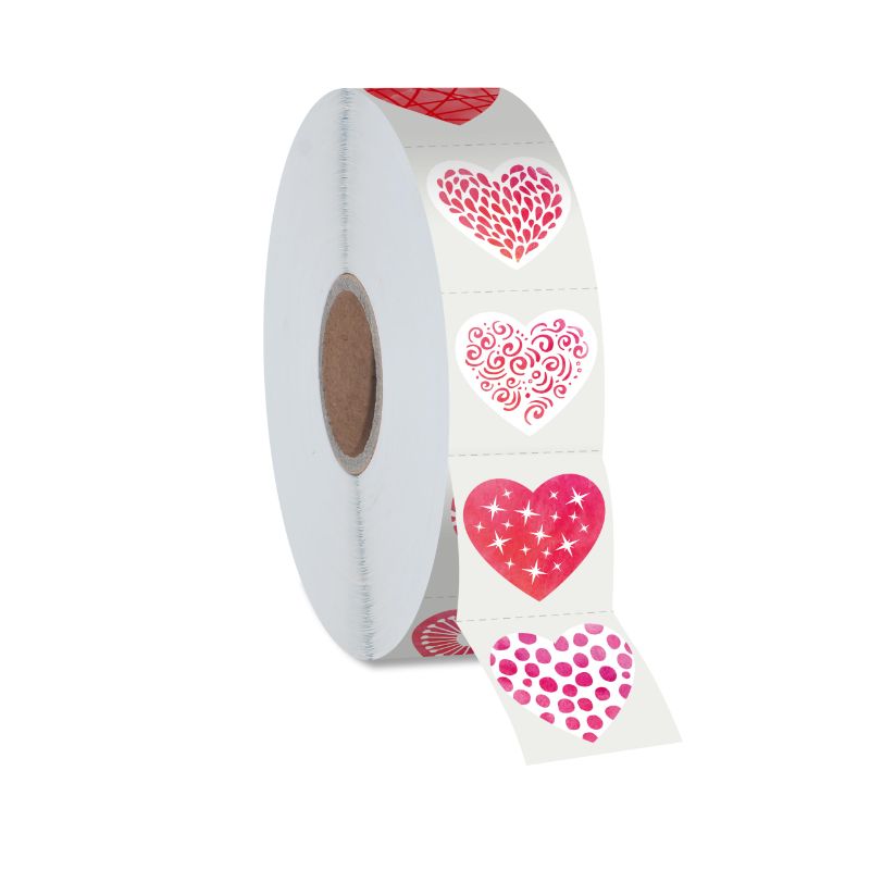 Photo 1 of **3-PACK BUNDLE**
1200 PCS Heart-Shaped Sticker, 12 Designs Self-Adhesive Labels with Perforation Line in Roll, Use for Valentine's Day, Blood Drives, Teachers & Classrooms, Award Charts, Bookmarks (3/4" Each) Watercolor-b 3/4"