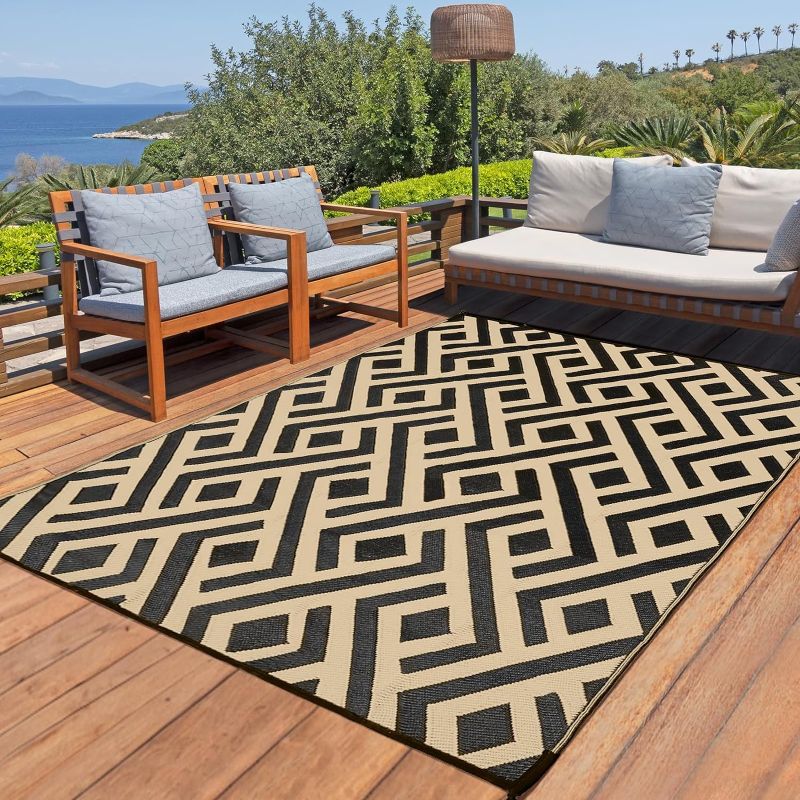 Photo 1 of ***STOCK PHOTO REFERENCE ONLY***
Outdoor Rug Waterproof 5 x 8Ft, Foldable Outdoor Plastic Straw Rug, UV Reversible Patio Rug Decor, Brown & Beige