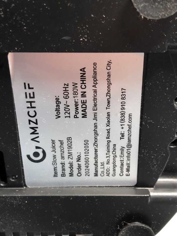 Photo 5 of ***USED - LIKELY MISSING PARTS - UNABLE TO VERIFY FUNCTIONALITY***
AMZCHEF Cold Press Juicer, Juicer Machines - 5.2" Large Feed Chute for Whole Fruits & Vegetables, Stainless Steel Slow Masticating Juicer Easy to Clean, Large Auger, Double Strainers, Silv