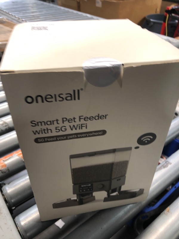 Photo 2 of ***FACTORY SEALED***oneisall Automatic Cat Feeder with 5G WiFi, Automatic Cat Food Dispenser for 2 Cats Small Pets, 20 Cups/5L Timed Dry Food Dispenser with APP Control