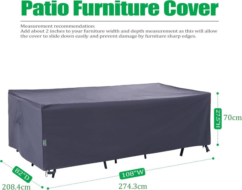 Photo 1 of (READ FULL POST) F&J Outdoors Waterproof Anti-UV Heavy Duty 3 Seater Cushion Patio Sofa Cover, Grey, 87"Wx39"Dx36"H