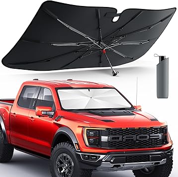 Photo 1 of [2024 Upgrade] DMJN Umbrella Car Windshield Sun Shade, [Newest Nano-Ice-Crystal Coatings] Umbrella Sunshade for Car - Protect Interior from UV & Keep Car Cooler (Large Size)
