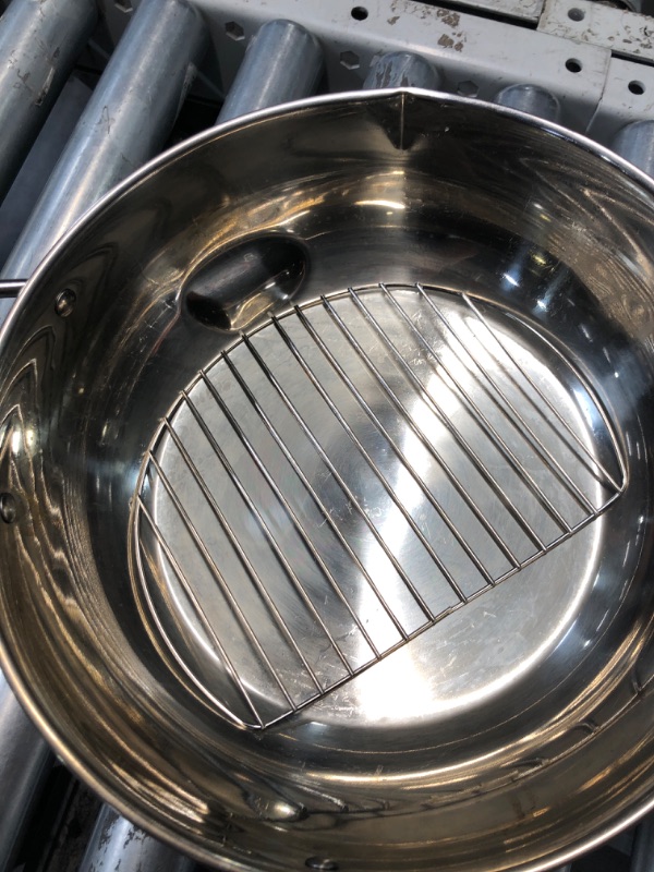 Photo 3 of (READ FULL POST) Stainless Steel Frying Pot With Thermometer And Oil Drip Drainer Rack, Japanese Deep Fryer Pot, Japanese Style Tempura Frying Pot, Stainless Steel Deep Frying Pan With Lid (7.8in)
