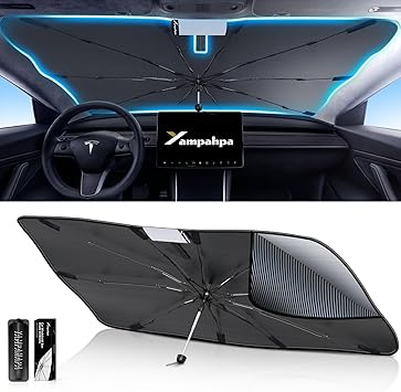 Photo 1 of [2024 Newest] Yampahapa Car Windshield Sun Shade Umbrella, Sunshade for Car Windshield Nano-Sized Condensation Foldable Cover UV Ray Reflector, Car Sun Shade Windshield for Auto Sedan Cool (Medium)