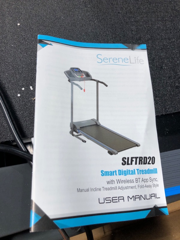 Photo 7 of ***USED - POWERS ON - UNABLE TO TEST FURTHER***
SereneLife  Smart Electric Folding Treadmill Easy Assembly Fitness Motorized Running Jogging Exercise Machine with Manua