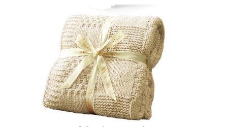 Photo 1 of (READ FULL POST) Amelie Home Soft Cozy Beige Knit Throw Blanket
