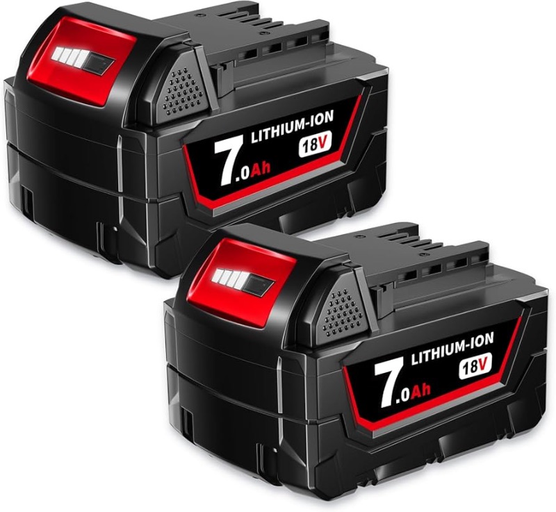 Photo 1 of *** photo for reference*** 2 Pack 7.0Ah M -18 Lithium-ion Replacement for Milwaukee Battery Compatible with Milwaukee M-18 Battery 48-11-1812 48-11-1850 48-11-1852 48-11-1862 for Cordless Power Tools Battery