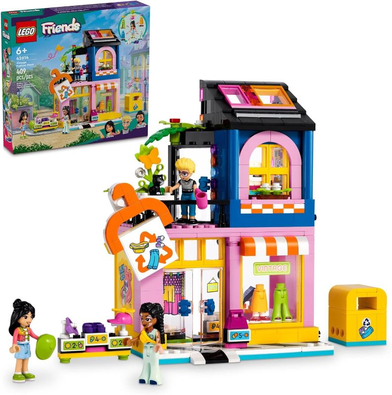 Photo 1 of **BOX DAMAGE**LEGO Friends Vintage Fashion Store, Social-Emotional Toy, Buildable Model, Role-Play Gift Idea for Kids Aged 6 Years Old and Up, Mini-Doll Characters and Cat Figure, Play Together Toy, 42614
