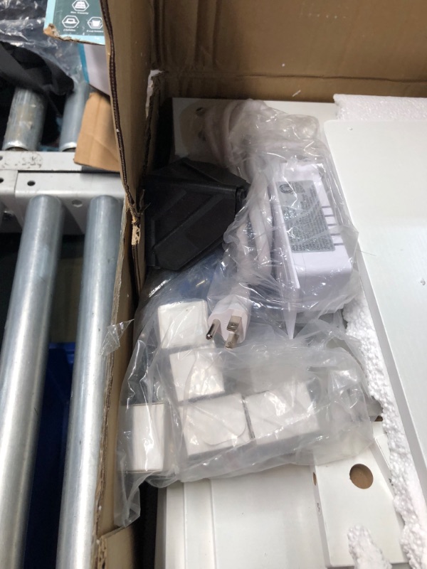 Photo 1 of ***USED - INCOMPLETE/MISSING PARTS - SCRATCHED AND SCRAPED - UNABLE TO VERIFY FUNCTIONALITY - SEE PICTURES***
Dressing Table with Mirror and Stool, Vanity Desk with Drawers and ights Adjustable Brightness, Modern Makeup Vanity Table with Storage Shelves (