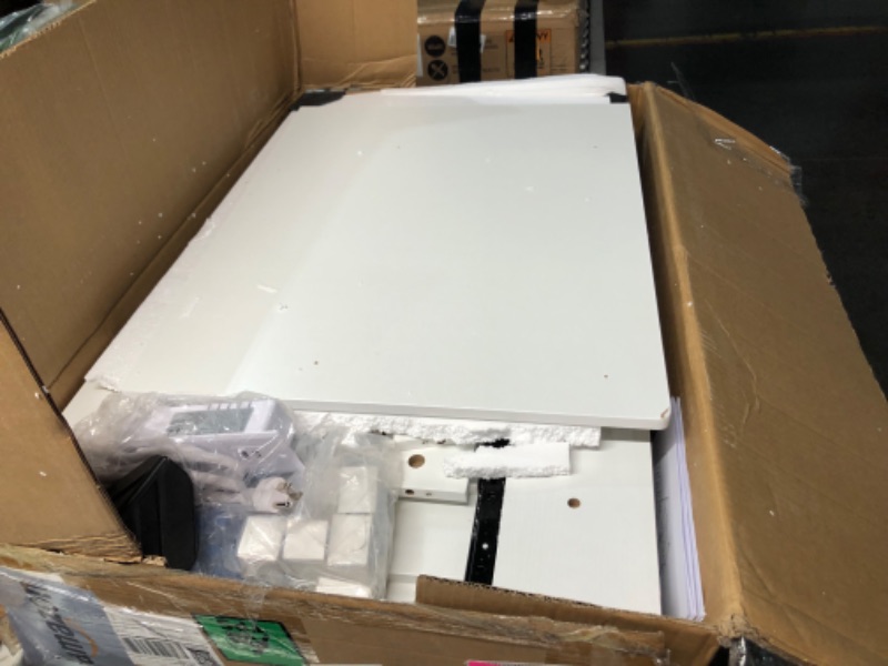 Photo 1 of ***USED - INCOMPLETE/MISSING PARTS - SCRATCHED AND SCRAPED - UNABLE TO VERIFY FUNCTIONALITY - SEE PICTURES***
Dressing Table with Mirror and Stool, Vanity Desk with Drawers and ights Adjustable Brightness, Modern Makeup Vanity Table with Storage Shelves (