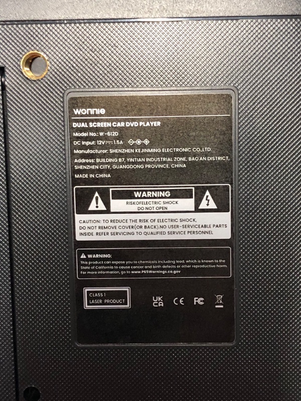 Photo 5 of ***MISSING BOTH REMOTES AND A PLAYER - SEE PICTURES - UNABLE TO TEST - NO POWER CORD***
WONNIE 7.5" Car DVD Player, Portable DVD Player for Car Play The Same or Two 