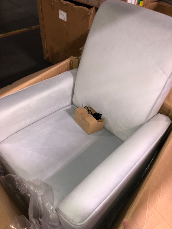 Photo 5 of **TRUCK/TRAILER PICK UP ONLY** (READ FULL POST) Evolur Harlow Deluxe Upholstered Plush Seating Glide Rocker, Swivel, Power Recliner with USB Port, Greenguard Gold Certified, Glider Chair for Nursery in Misty Grey
