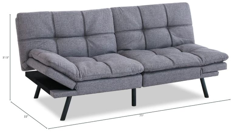 Photo 3 of (READ FULL POST) Opoiar Futon Couch,Convertible Futon Sofa Bed,Memory Foam Sleeper Sofa,Adjustable Modern Loveseat,Futon Sets, Sofa Bed for Compact Living Room,Apartment,Office,Grey