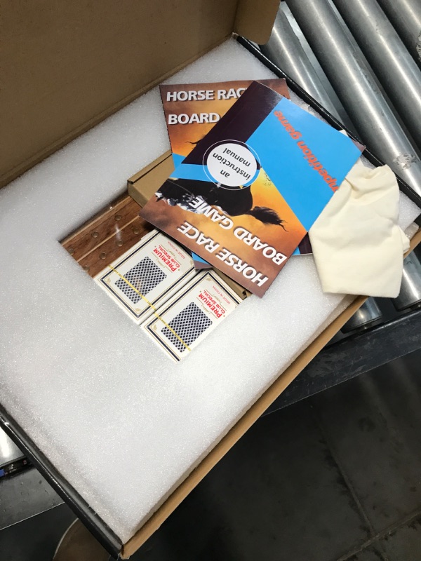 Photo 1 of HOROW Metal Horse Racing Board Game Card Board Game Finish Line Luxury Edition Solid Wood Race Game Board 11 Batches of Metal Model Horses 2 Sets of Dice and 2 Boxes of Cards…