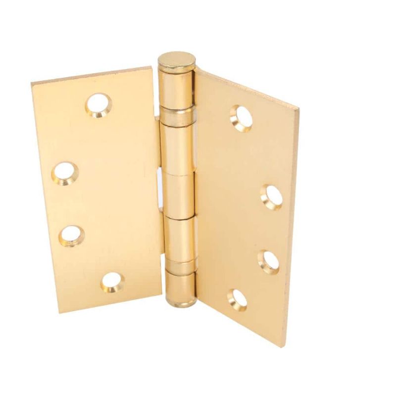 Photo 1 of **two pack bundle** 4-1/2 in. Square Radius Satin BrassCommercial Grade with Ball Bearing Hinge
