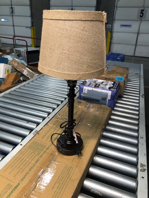 Photo 3 of ***USED - NO PACKAGING - NO BULB - UNABLE TO TEST - SEE PICTURES***
Oneach 19.5" Small Table Lamp for Bedroom - Bedside Lamps for Nightstand, Black Table Lamp for Living Room with Fabric Shade, Desk Reading Lamp for Kids Room Living Room Office Dorm