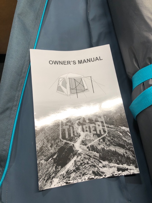 Photo 1 of TIMBER RIDGE Instant Pop Up Hub Tent, 4 Person Portable Weather Resistant Camping Tent, 60 Second Set-Up, Easy Up Tents with Rain Fly and Carry Bag, Blue