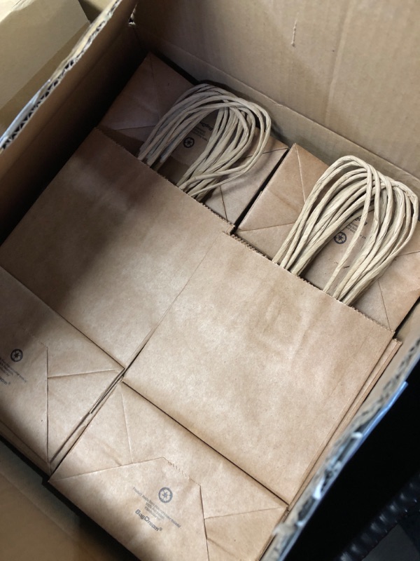 Photo 2 of (READ FULL POST) BagDream Kraft Paper Bags 100Pcs 5.25x3.75x8 Inches Small Paper Gift Bags with Handles Bulk