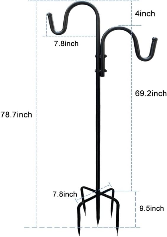 Photo 5 of (READ FULL POST) BYBAG Adjustable Double Shepherds Hook,78.7 Inch Tall Heavy Duty Hanging Two Sided Garden Pole for Bird-Feeder Lantern Plant-Hook Garden,Plant Stand Hanger for Outdoor Wedding Decor