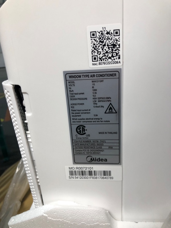 Photo 3 of ***USED - UNTESTED - SEE COMMENTS***
Midea 12,000 BTU U-Shaped Smart Inverter Air Conditioner–Cools up to 550 Sq. Ft., Ultra Quiet with Open Window Flexibility, Works with Alexa/Google Assistant, 35% Energy Savings, Remote Control 12000 BTU