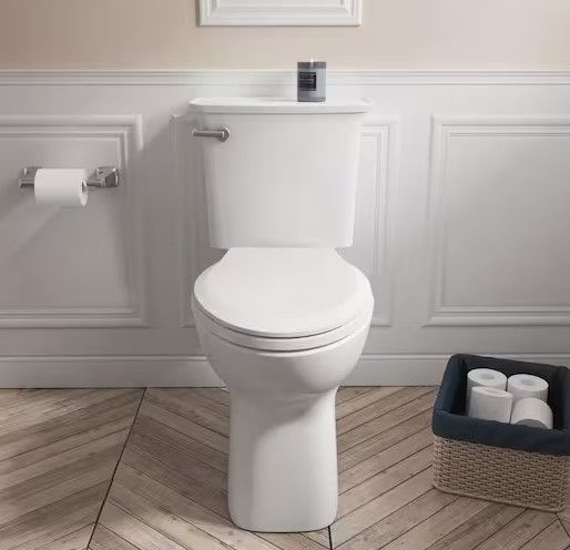 Photo 1 of **MINOR DAMAGE** Cadet Elongated Antimicrobial, Soft Close Front Toilet Seat in White *Small black marks, may be cleanable*