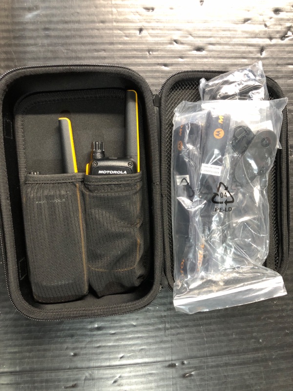 Photo 2 of *** UNABLE TO TEST, DEAD BATTERIES POSSIBLE** Motorola Solutions Talkabout T475 Extreme Two-Way Radio Black W/Yellow Rechargeable Two Pack