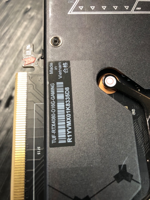 Photo 5 of ** BENT MOUNT TAB** ASUS TUF Gaming NVIDIA GeForce RTX™ 4080 Super OC Edition Gaming Graphics Card (PCIe 4.0, 16GB GDDR6X, HDMI 2.1a, DisplayPort 1.4a)