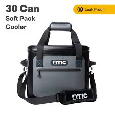 Photo 1 of ** broken zipper**  ***STOCK PHOTO REFERENCE ONLY***RTIC Outdoors Soft Pack Blue / Grey 30 Cans Insulated Personal Cooler
