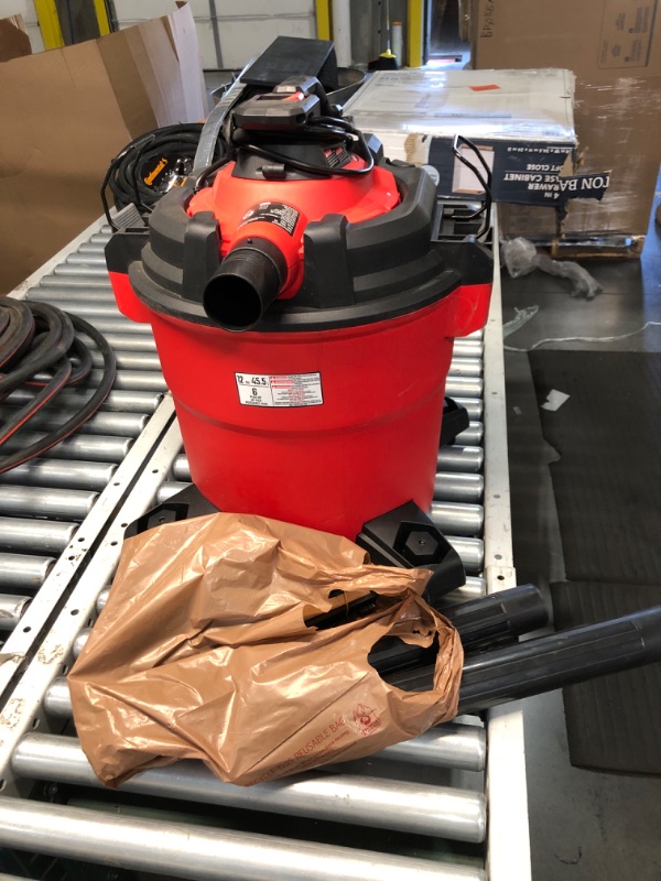 Photo 2 of ***NON REFUNDABLE***** PARTS ONLY DAMAGED PLUG CRAFTSMAN Detachable Blower 12-Gallons 6-HP Corded Wet/Dry Shop Vacuum with Accessories Included
