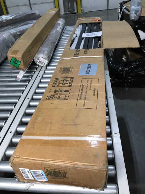 Photo 1 of ** BOX END OPENED MIGHT BE MISSING PARTS**EMKK Metal Triple Bunk Bed, Twin Over Twin & Twin Size Bunk Bed with Guardrail & Ladder, 3 Bunk Beds for Kids Teens Adults, Can Be Separated into 3 Twin Beds,Metal Triple Twin Bedframe