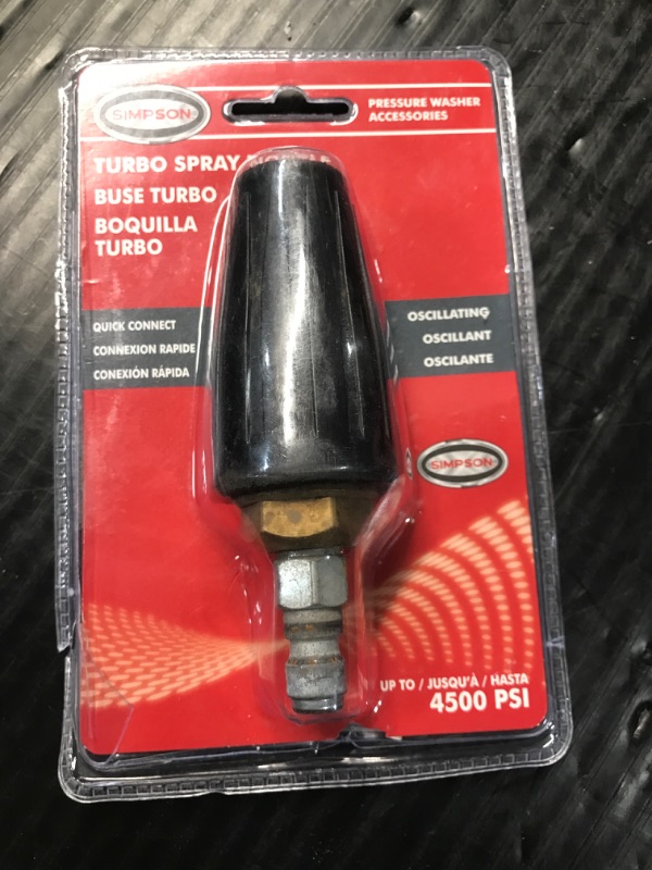 Photo 2 of ** USED DIRTY** Simpson Cleaning 80144 4500 PSI Universal Turbo Pressure Washer Nozzle, 1/4-Inch Quick Connect, Hot- or Cold-Water Use